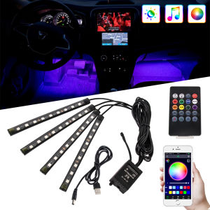 Automotive Ambient Light Foot Interior Modification LED Ambient Light Car USB/Cig Music Atmosphere Decorative Strip Lamp