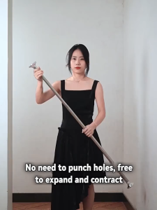 EL Punch-Free Telescopic Rod Clothing Rod Bedroom Curtain Rod Bathroom Shower Curtain Rod Clothes Hanger Lifting Wardrobe Expanding Rod