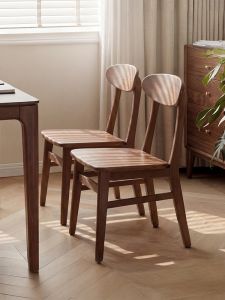 ZHUSHANXIA | Natural Wood Style Dining Chair Oak Back Chair