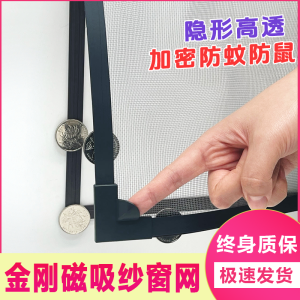 Magnetic Screen Door Net Sliding Minimalist High Transparent Self Installation Home Use Anti Cat Mouse Mosquito Diamond Sand