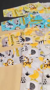 Arkan Baby - Baju Bayi Baru Lahir Full Motif Karakter Hewan 4 pcs