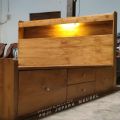 Dipan Box Custom Minimalis Warna Natural Doff, Tempat tidur Box kayu jati TERMURAH ,BISA COD. 