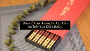 [10 Đôi Kèm Hộp] Đũa Gỗ Đàn Hương Đỏ Cao Cấp HADU Đũa Ăn Cơm Kiểu Nhật Sang Trọng Chống Mốc Kháng Khuẩn Thích Hợp Làm Quà Tặng