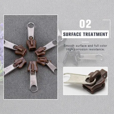 6 Pieces/Set of Black or Brown Instant Zipper Universal Instant Fix Zipper Repair Kit Replacement Zip Slider New Sewing Zipper