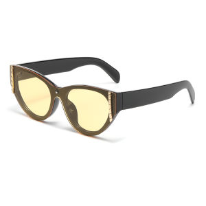 New Retro Cat Eye Sunglasses For Women Round Face Large Frame Small Face High End UV Resistant Sunglasses 9010
