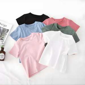 baju kaos anak polos pakaian oblong  anak umur 2-15tahun katun