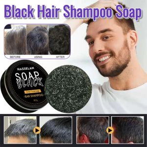 Black Hair Soap Mens Grey Coverage Bar Shampoo 50g Moisturizing Hair Delay Hair Graying