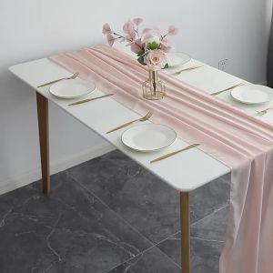 Màu Xanh Ngọc Lục Bảo Voan Bàn Chạy Boho Mùa Hè Đám Cưới Tiệc Sinh Nhật Cho Bé Kỷ Niệm Ngày Lễ Trang Trí Nhà Cửa