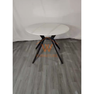 Wfurniture 3ft 4ft Round Dining Table Glossy Sintered Stone Meja Makan Batu Bulat Cafe Table 岩板餐桌
