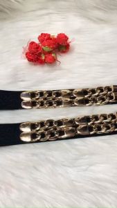 Thắt lưng thun nhũ bản 3cm. Mặt xích cài trước