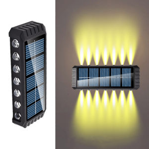 ESMARTER | Solar Wall Lamp 14LED Sunlight Powered Light Waterproof Up And Down Lighting Wall Light For Park Garden Landscape Balcony Decora