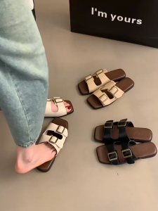 buy 1 take 1 Fairy style beach soft flat bottom Birkenstock womens sandals