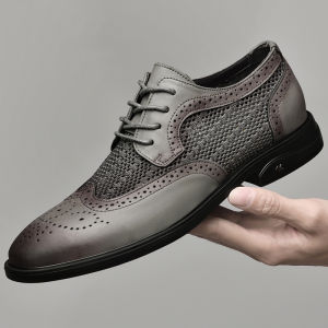 NUDANLAI | Mens Summer Breathable Mesh Loafer Business Formal Shoes