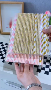 25PCS Party Straws For Juice Smoothies Birthday Wedding Christmas Decorations Pink Paper Straws