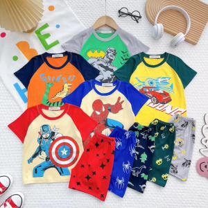 [ 8-26kg ] Bộ Cộc Tay Thun Lạnh Minky Mon Dẽ Thương Mềm Mịn Thoáng Mát Cho Bé Trai ( 1 - 7 tuổi )