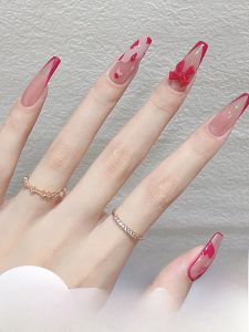 MONLEYTA | Wearable Manicure Nail Patches Short Style Ice Transparent Color French Design Ready-to-Wear Summer New Arrival