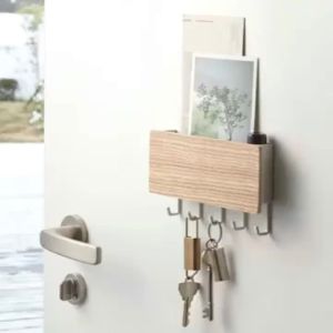 Japanese Style Wall Mounted Key and Clutter Wooden Hook