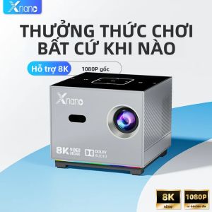 Máy Chiếu Di Động Thông Minh 1080P Full HD Với Wifi Bluetooth Điều Khiển Bằng Giọng Nói LED Máy Chiếu Chơi Game 4K Màn Hình 120 Inch Rạp Hát Tại Gia