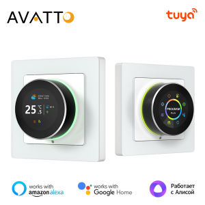 AVATTO Tuya WiFi Smart Knob Thermostat Temperature Controller For Water Gas Boiler Electric Heating Works With Alexa Google Home