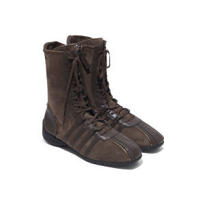 Vintage Suede Lace-up Multicolor Casual Riding Boots