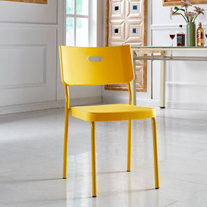 Modern Plastic Training Chair Simple Fashion Home Office Chair with Backrest Stackable Casual Office Chair Base without Armrests