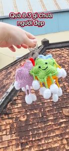 Móc khóa ngôi sao bằng len trang trí làm quà tặng