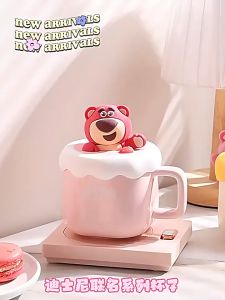 2025 New Creative Cartoon Mug Couple Cup Cute Cup With Lid Water Cup Holiday Gift