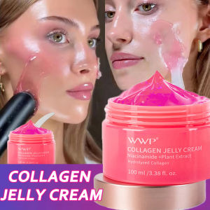 Collagen Jelly Cream with Niacinamide Moisturizing Tender Skin Care Shrinks Pores Brightens Face Korean with Spoon 100g