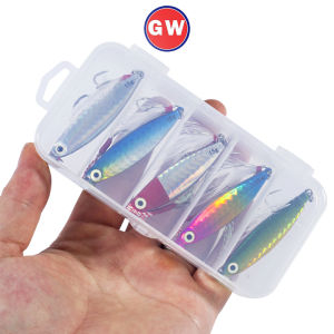 เหยื่อจิ๊กเลเซอร์ตกปลาแบบจมน้ํา3D ตาเหยื่อสปูนโลหะสําหรับตกปลาทําจากโลหะหมุนช้าๆได้5ชิ้น/7ก./10ก./15ก./20ก.