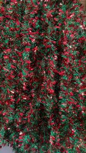 สายรุ้งคริสมาสต์สีเขียวแดง 2 เมตร (หนา 9 CM) สายรุ้งประดับสำหรับงานเทศกาล Tinsel