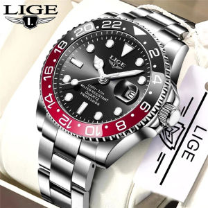 LIGE New Watches For Men Fashion Stainless Steel Sport Quartz Watch Waterproof Date Men Watch + Box