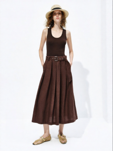 MO&Co. | V-Neck Faux Two-Piece Dress