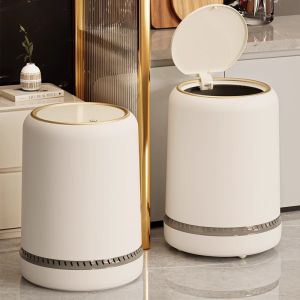 High-End Bedroom Kitchen Automatic Absorption Trash Can with Lid New 2025 Home Use Living Room Garbage Bin Family Cleaning Tools