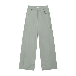 Twisted Trim Loose Korean Style Summer Casual Long Pants