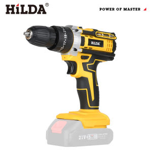 Hilda | HILDA 21V Cordless Electric Drill 3/8 Inch Keyless Chuck Equipped with Work Light and Power Screwdriver