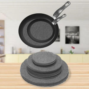15PC Felt Pot Protectors - Heat Resistant Plate Dividers 3 Sizes Kitchen Cookware Scratch Prevention Mats