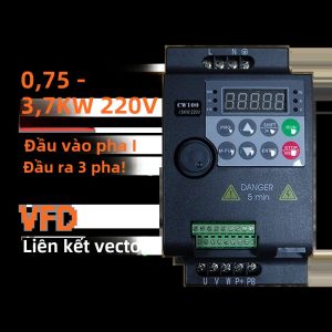 Bộ Chuyển Đổi Tần Số Biến Tần VFD Tiết Kiệm Điện 220V Bộ Điều Khiển Tốc Độ Động Cơ Biến Tần 075/15/22/37/4KW AC/AC-Inverter