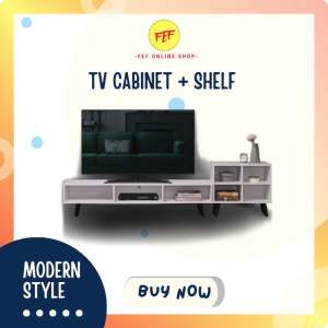 💕FEF SHOP💕FEF 1015 TV Cabinet 5ft + Display Cabinet / 5TV +Rack / White