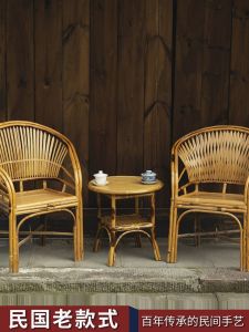 Retro Nostalgia Style Large Small Size Bamboo Handmade Chair for Adults and Children Suitable for Home Photography Performances