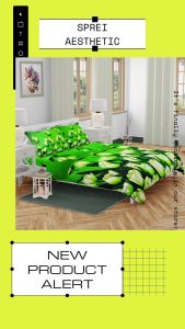 Sprei katun motif batik flowers aesthetic anti geser king size motif b LP