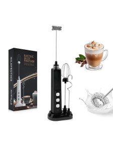 Máy Đánh Bọt Sữa Điện Cầm Tay 3 Trong 1 Với 3 Tốc Độ Điều Chỉnh Công Suất Đế Sạc Type-C Dành Cho Người Yêu Cà Phê