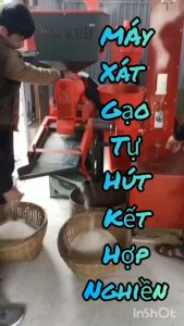 Máy xát gạo trắng 3 pha liên hoàn có gầu múc
