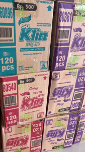 Detergent Murah 120pcs: Soklin Liquid Deterjen Cair 1 dus 20ml isi 10 Renceng Promo