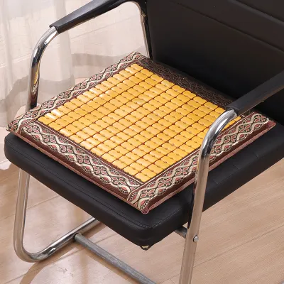 Breathable Double-Sided Bamboo Seat Cushion Office Chair Pad Cooling Mat Workbench Pad Comfortable Sitting Pad Modern Style