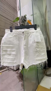 Trang phục biểu diễn múa jazz thời trang gợi cảm |   Quần áo khiêu vũ đường phố hip-hop dành cho nữ ca sĩ |   Quần áo khiêu vũ DS mớiquần đùi jean kaki rách tua rua cà càd phối dây xích size smlxl đen trắng