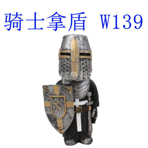 Creative Resin Dwarf Guard Decorative Figurine Office Desk Cartoon Miniature Soldier Riding Statue Gift Desktop Decoration