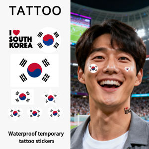South Korea Flag Temporary Tattoo Sticker Long-lasting and Waterproof Festival Football Soccer Fan Face Stickers Arm Face