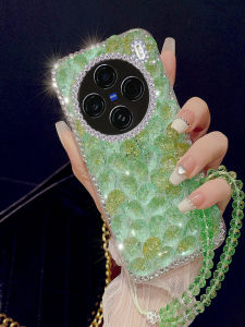 Vivo X100 Phone Case Gold Foil Green Y300 Diamond Full Cover Anti-Fall Luxury Fashion Y78 Soft Shell Y35 Simple Womens Model