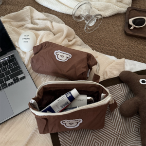 Cute Little Dog Salt Series Canvas Storage Bag Lipstick Small Miscellaneous Items Cosmetic Storage Pouch Girls Stationery Bag