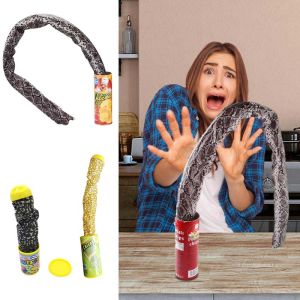 W18 Funny Potato Chip Snake Can Jump Spring Snake Toy Snake Scary Fries Toy for April Fool Day Halloween Party Decoration Prank Prop